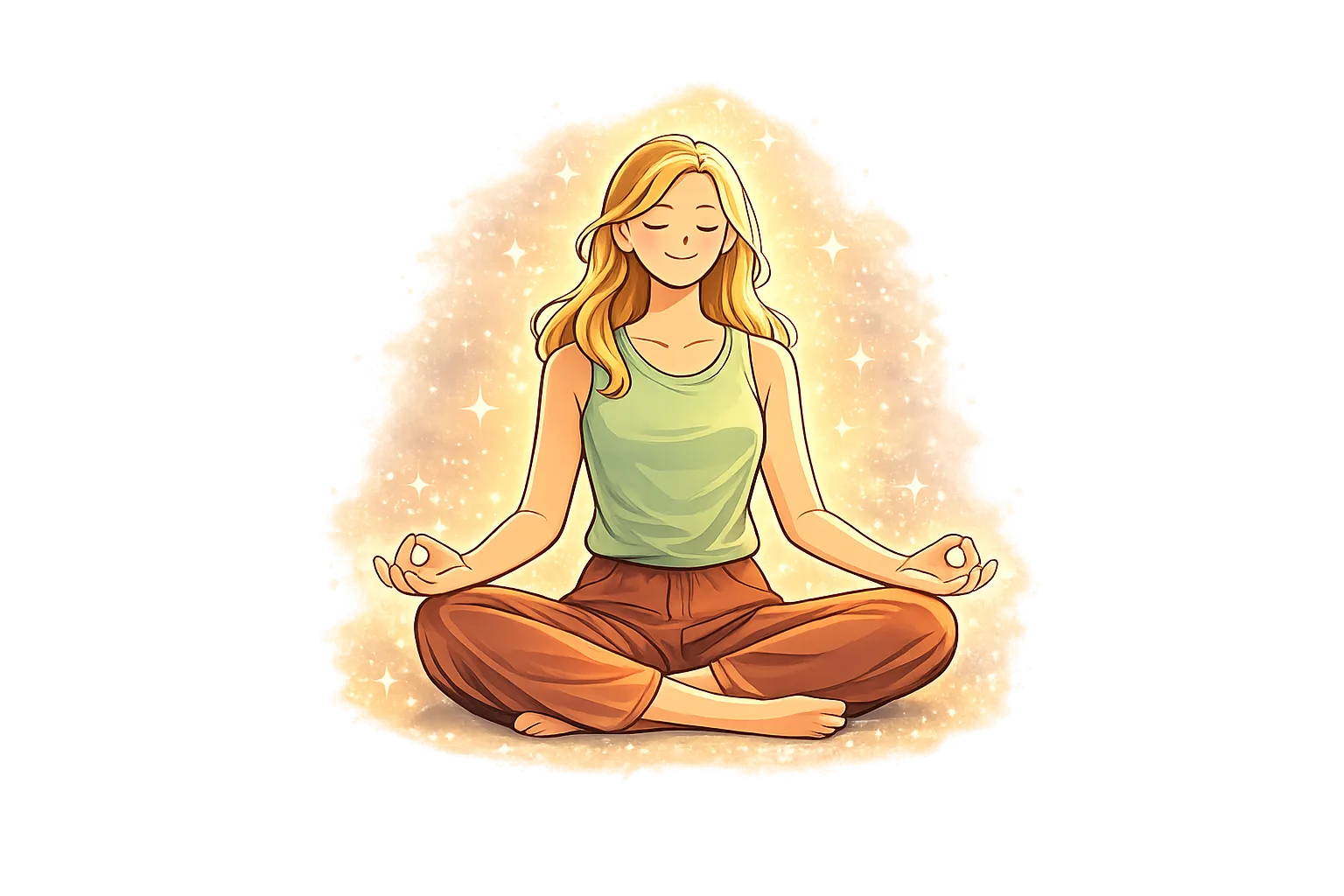 Peaceful Meditation for a Beautiful Life Woman meditating peacefully in nature representing mindful living