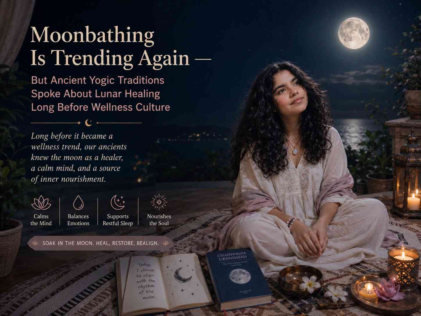 Moonbathing Is Trending Again – But Ancient Yogic Traditions Spoke About Lunar Healing Long Before Wellness Culture
