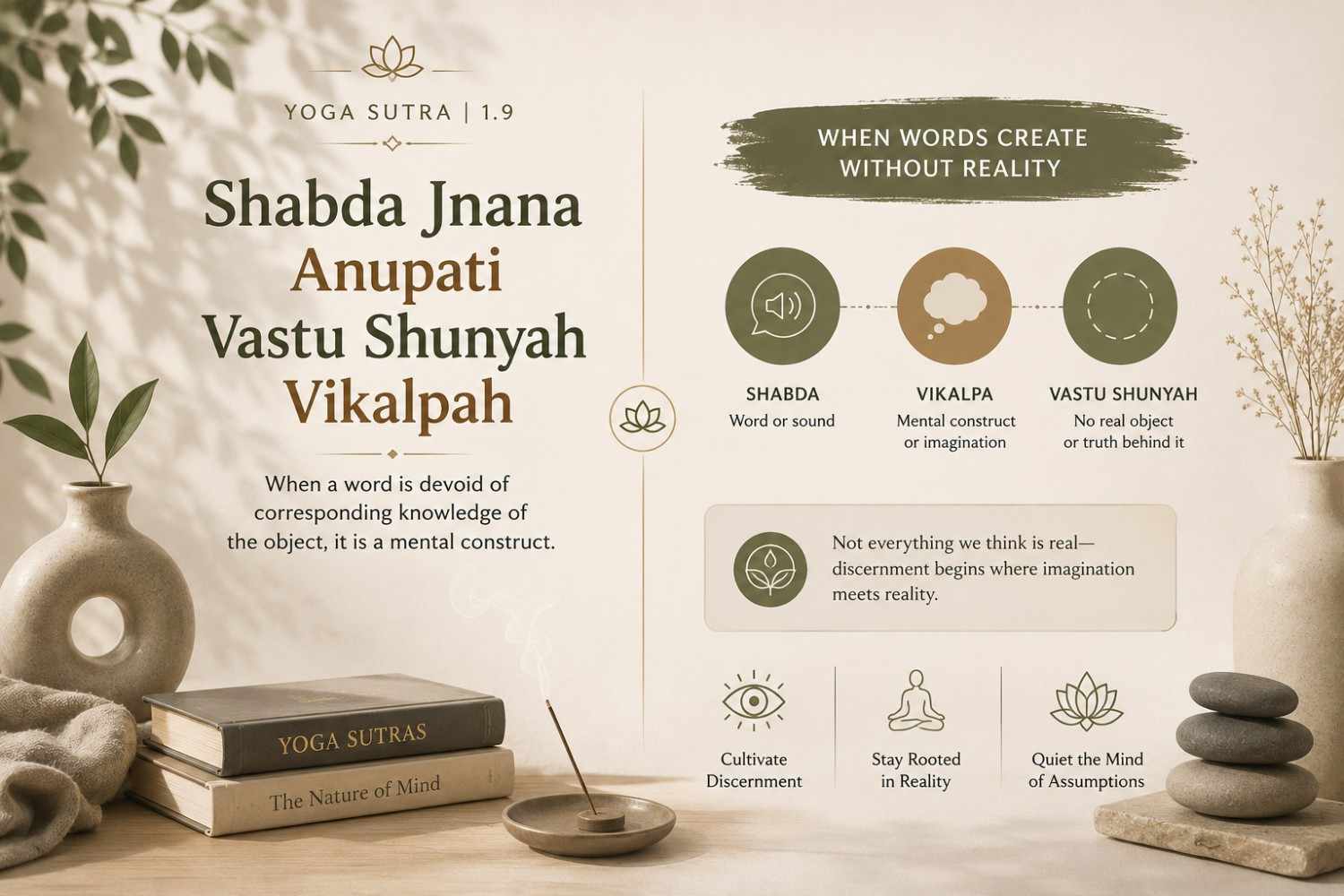Sutra 1.9: Shabda Jnana Anupati Vastu Shunyah Vikalpah